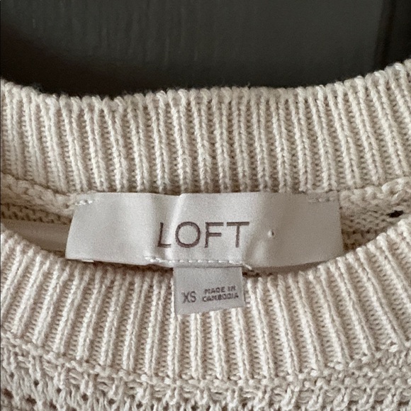 LOFT Open Knit Ruffle Sweater - Picture 2 of 4